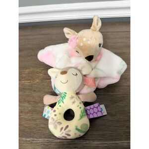 Taggies Signature Collection Fawn Plush Rattle & HB Fawn Lovey